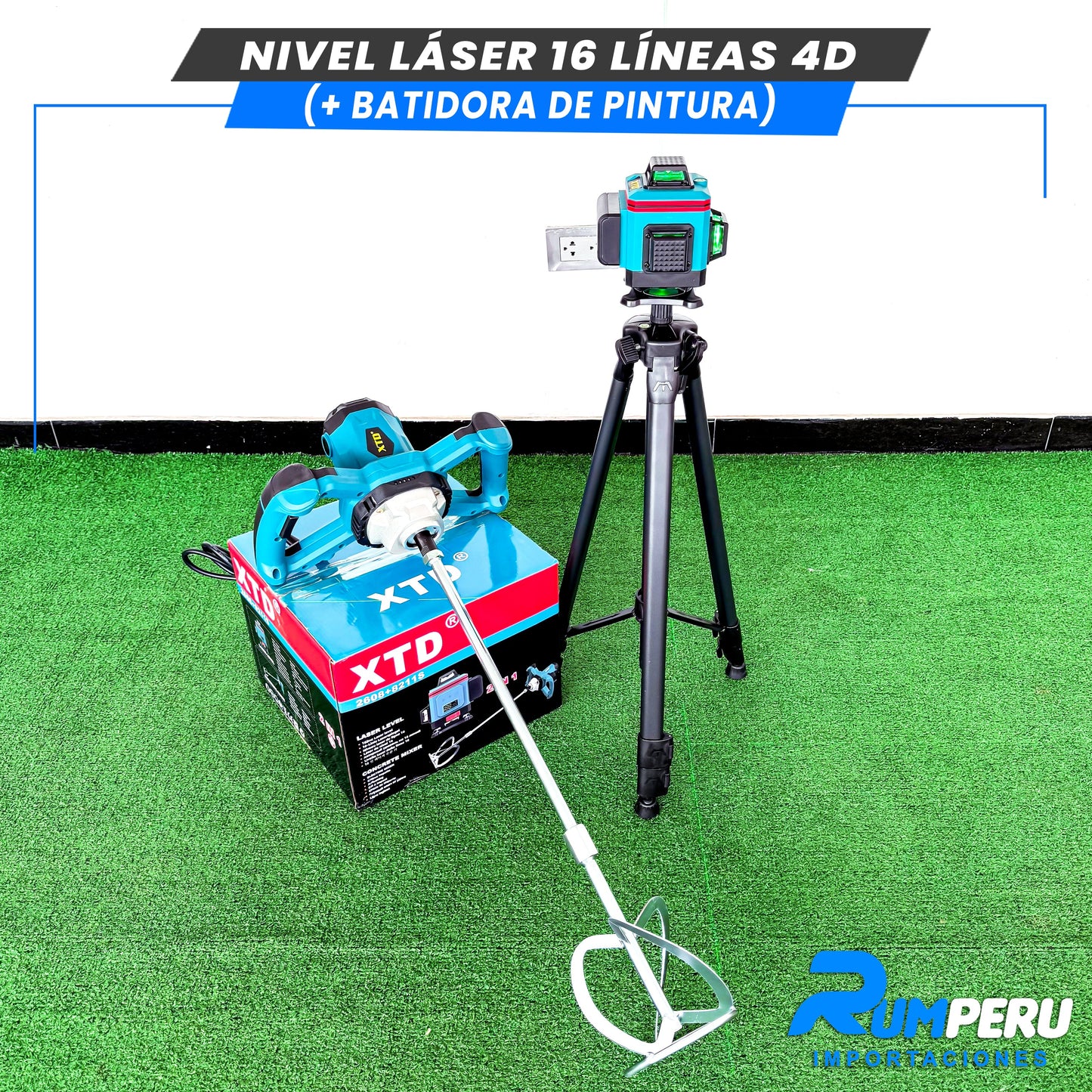 Nivel laser 16 líneas 4D (+Batidora de pintura)