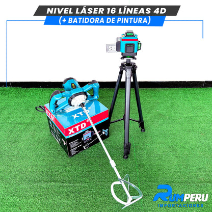 Nivel laser 16 líneas 4D (+Batidora de pintura)