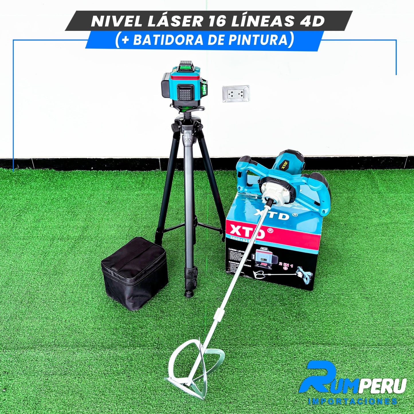 Nivel laser 16 líneas 4D (+Batidora de pintura)