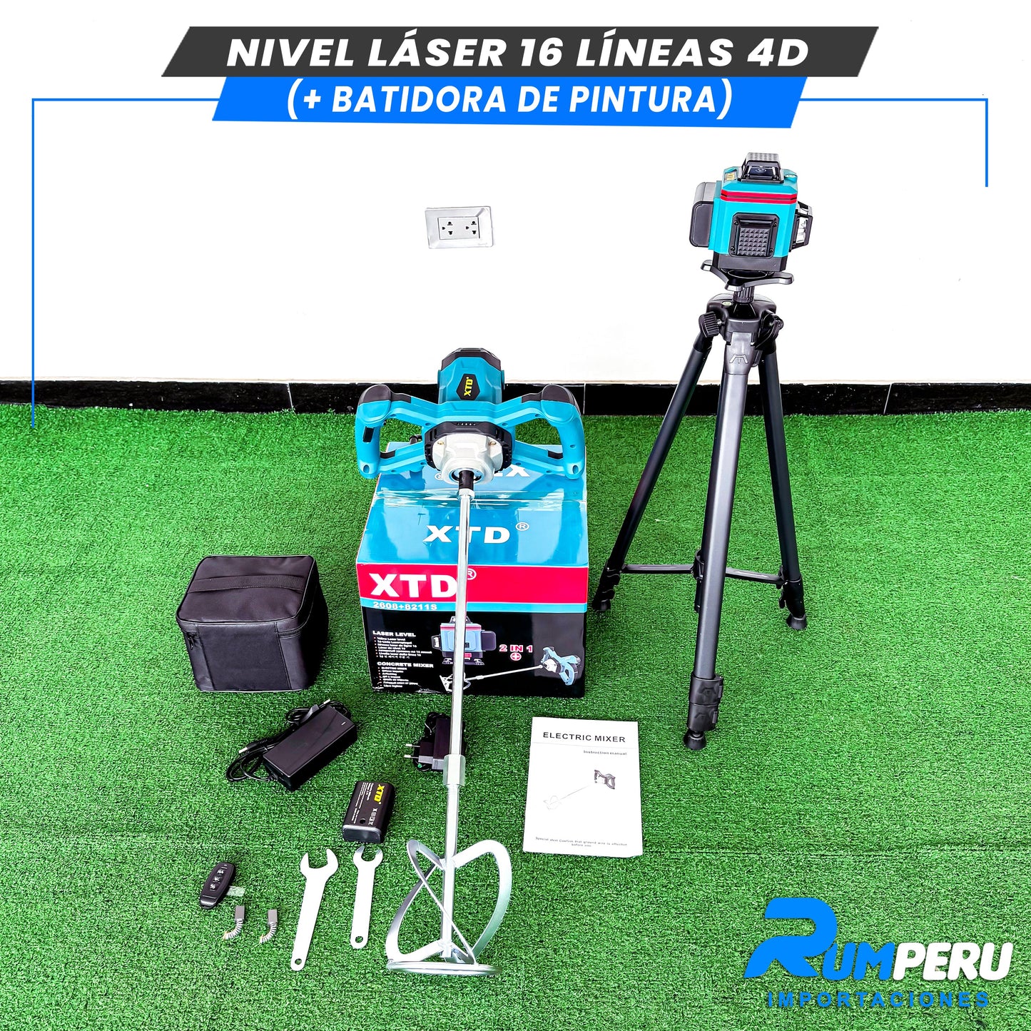 Nivel laser 16 líneas 4D (+Batidora de pintura)