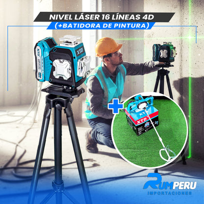 Nivel laser 16 líneas 4D (+Batidora de pintura)