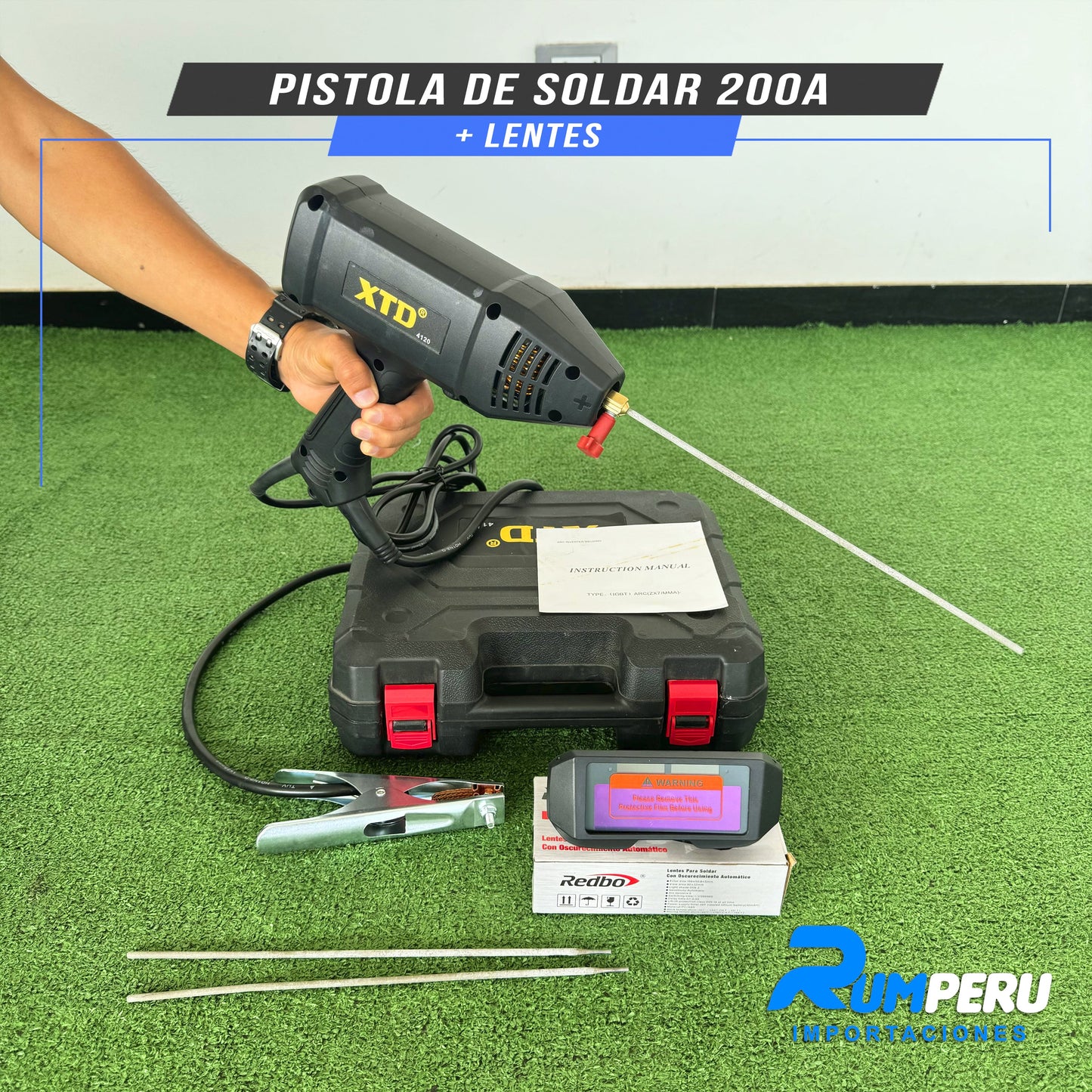 PISTOLA DE SOLDAR 200A + LENTES