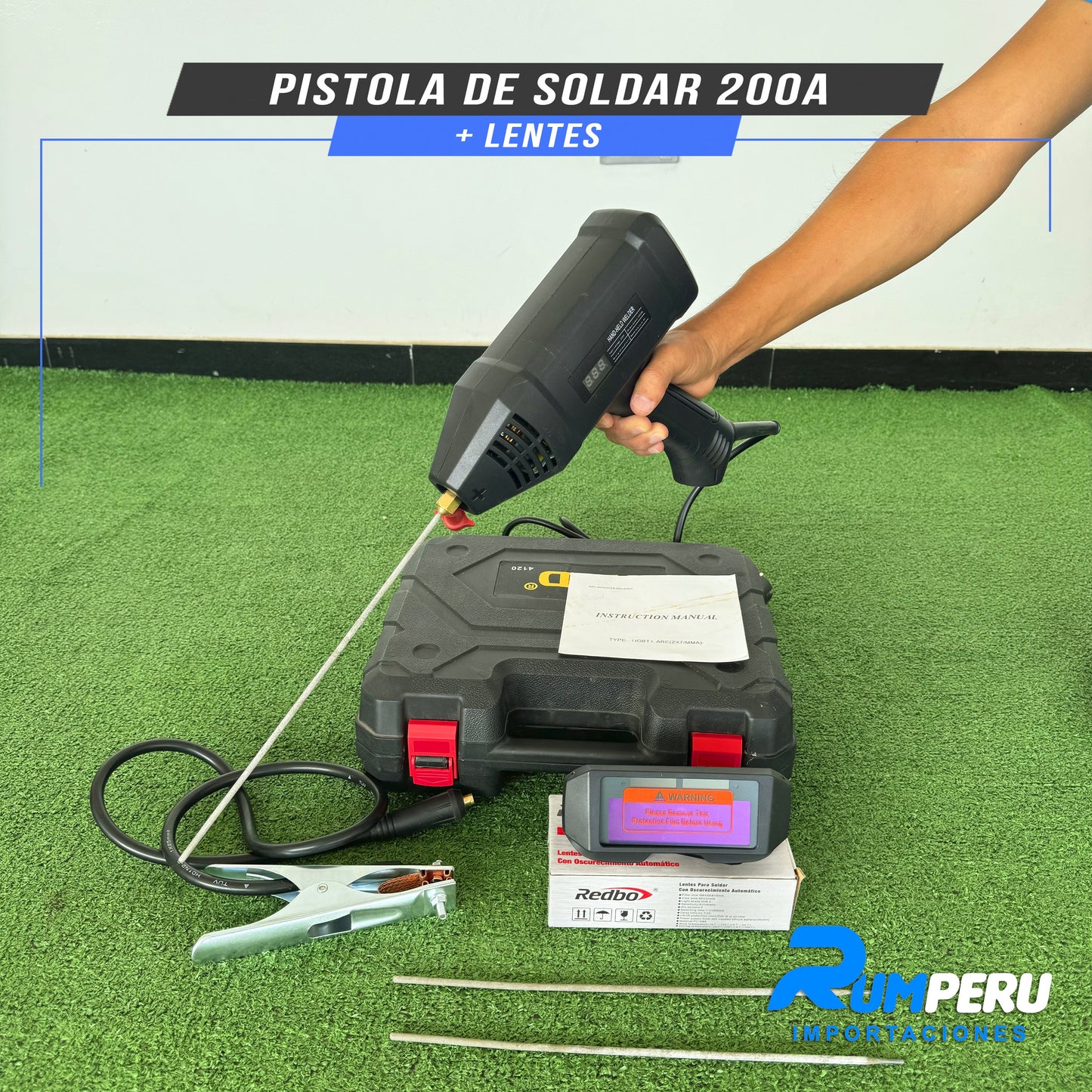 PISTOLA DE SOLDAR 200A + LENTES
