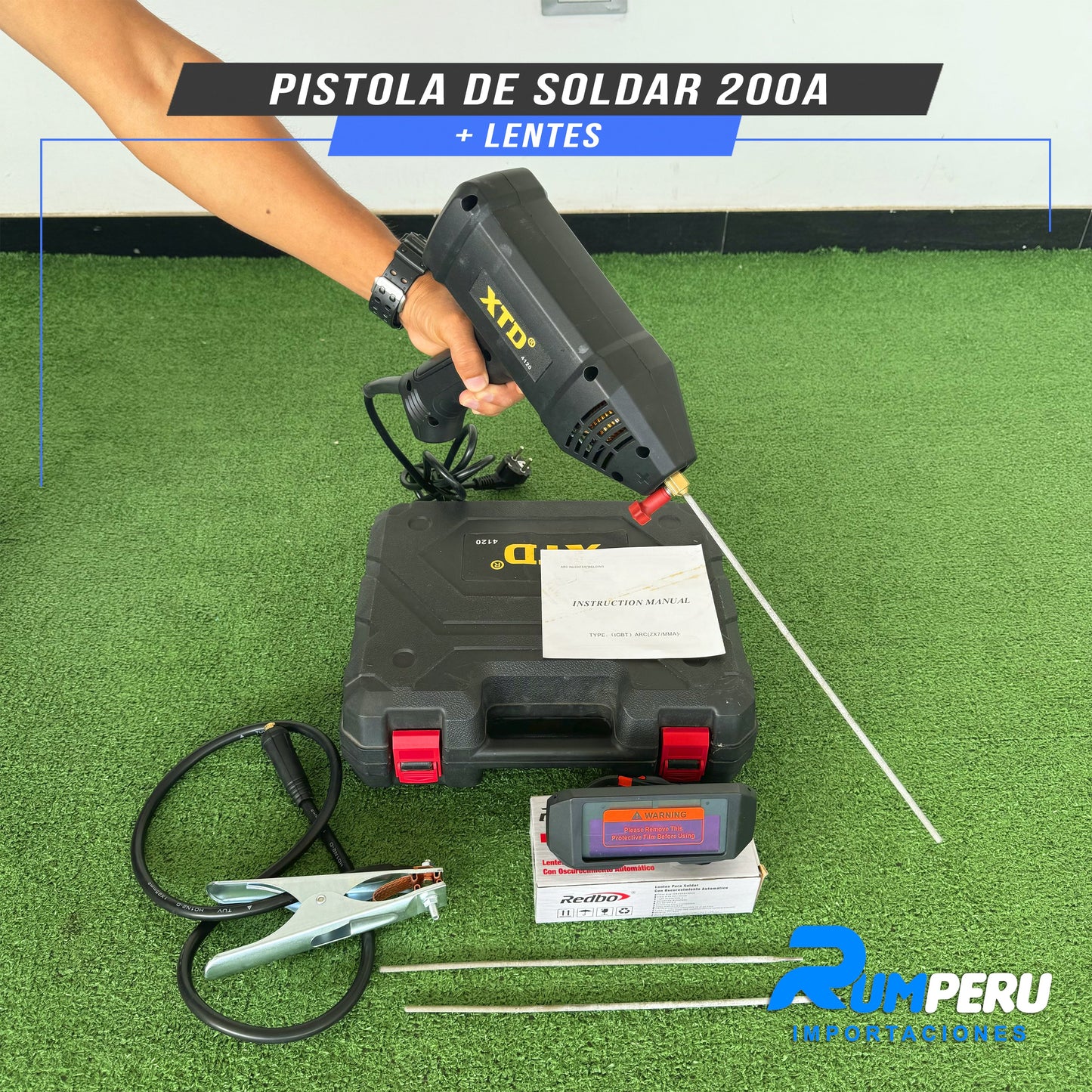 PISTOLA DE SOLDAR 200A + LENTES