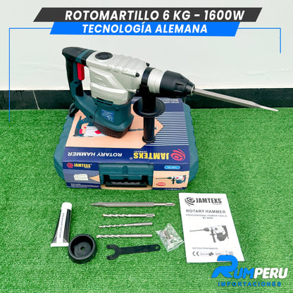 ROTOMARTILLO 6 KILO GRAMOS - 1600W TECNOLOGÍA ALEMANA