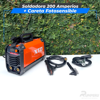 Soldadora 200 Amperios + Careta Fotosensible