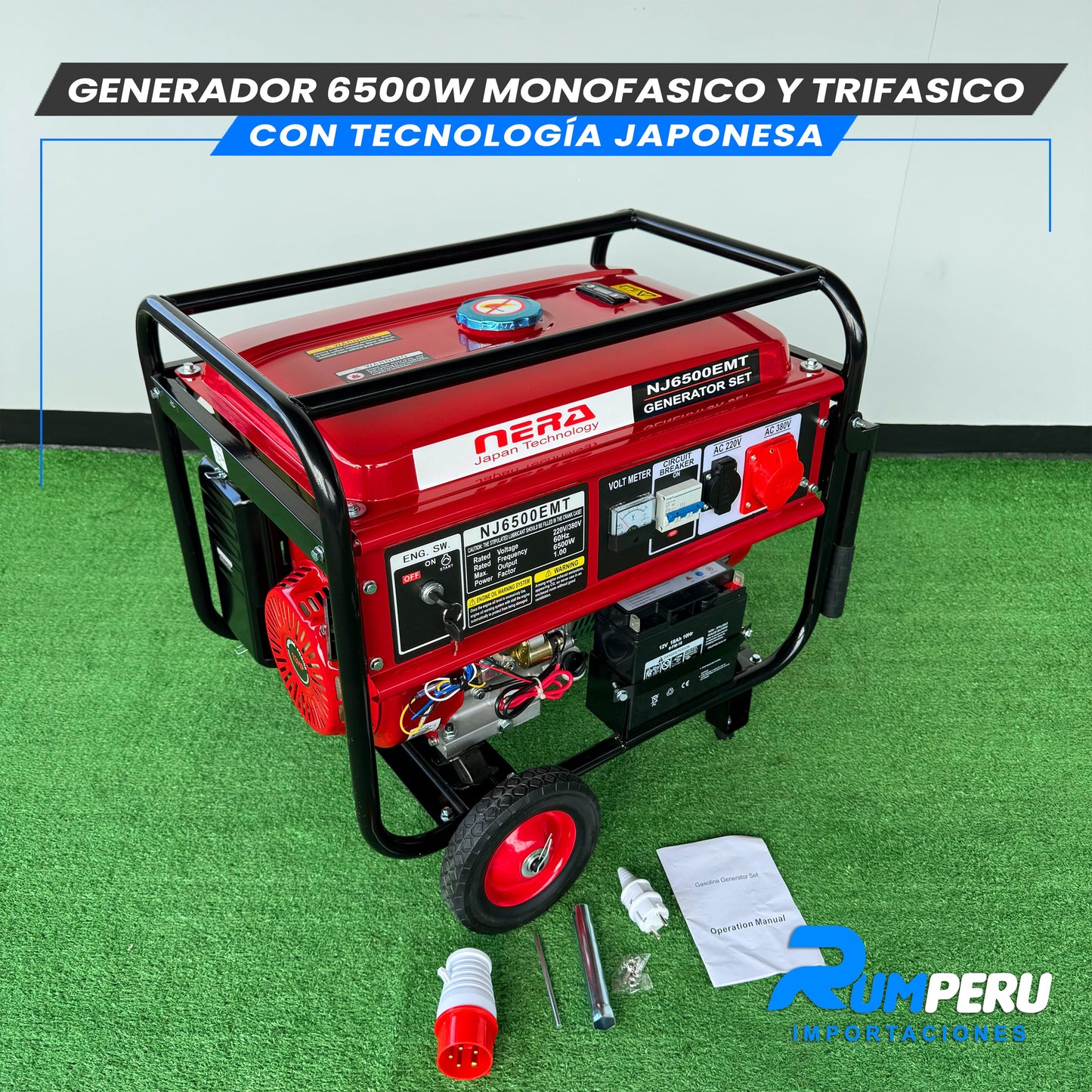 GENERADOR 6500W MONOFASICO Y TRIFASICO CON TECNOLOGÍA ALEMANA