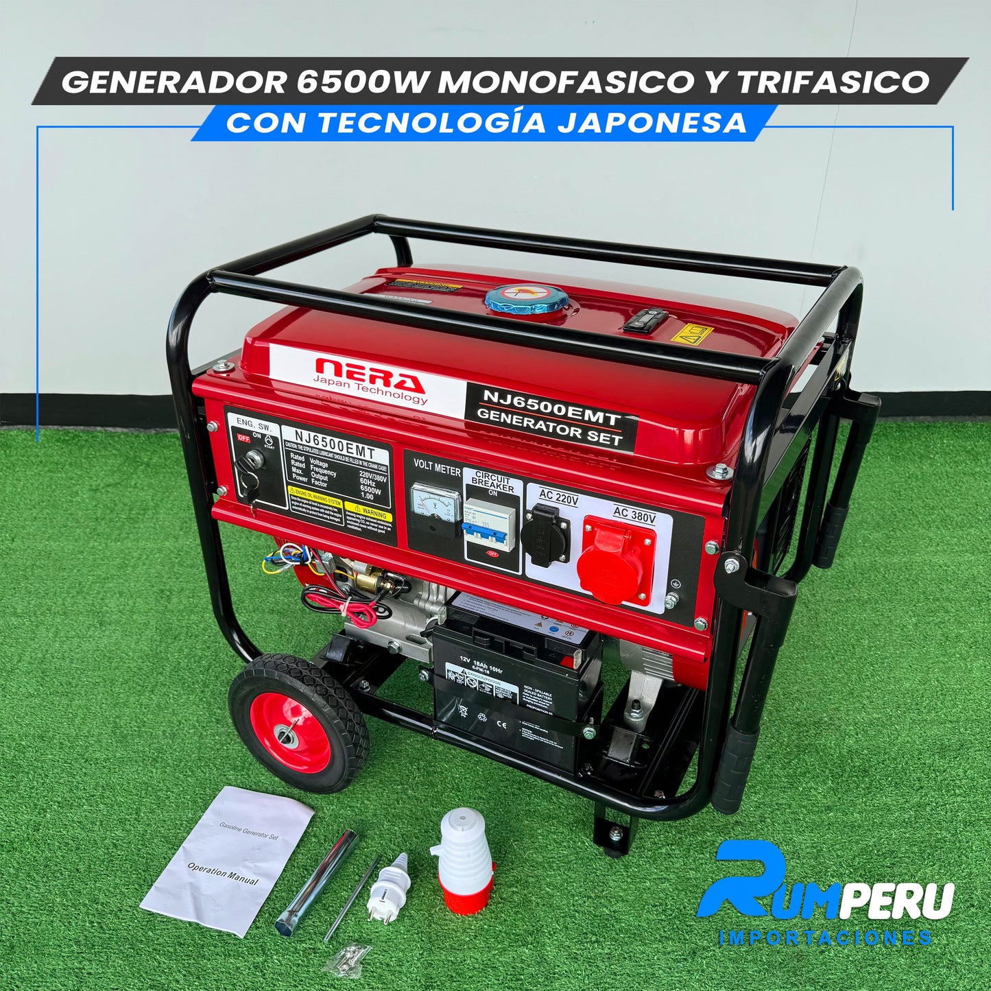 GENERADOR 6500W MONOFASICO Y TRIFASICO CON TECNOLOGÍA ALEMANA