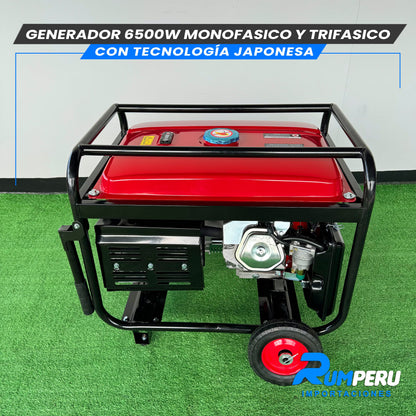 GENERADOR 6500W MONOFASICO Y TRIFASICO CON TECNOLOGÍA ALEMANA