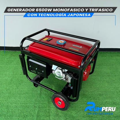 GENERADOR 6500W MONOFASICO Y TRIFASICO CON TECNOLOGÍA ALEMANA