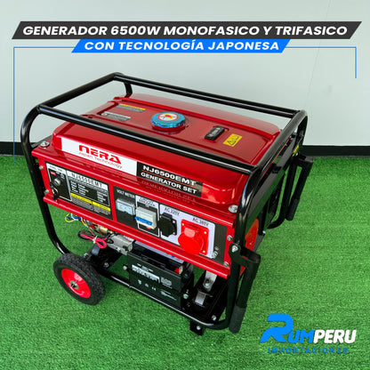 GENERADOR 6500W MONOFASICO Y TRIFASICO CON TECNOLOGÍA ALEMANA