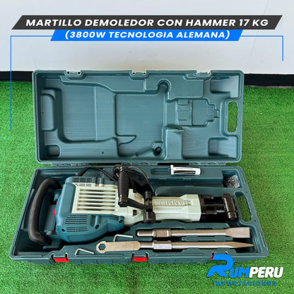 Martillo Demoledor 3800w- 17KG ( Tecnología Alemana )