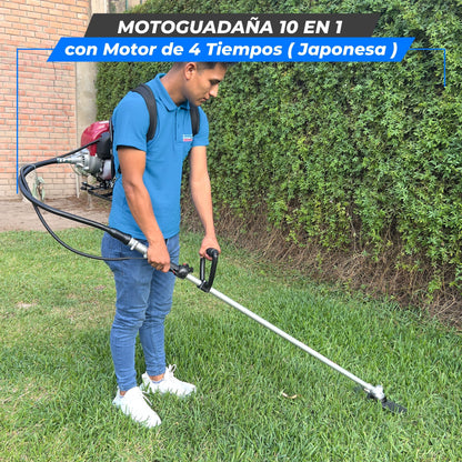 Motoguadaña 10 en 1 (JAPONES CON MOTOR 4 TIEMPOS)