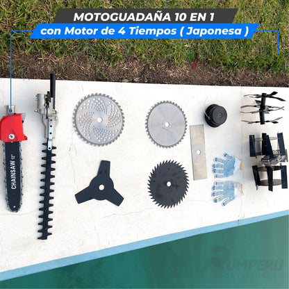 Motoguadaña 10 en 1 (JAPONES CON MOTOR 4 TIEMPOS)