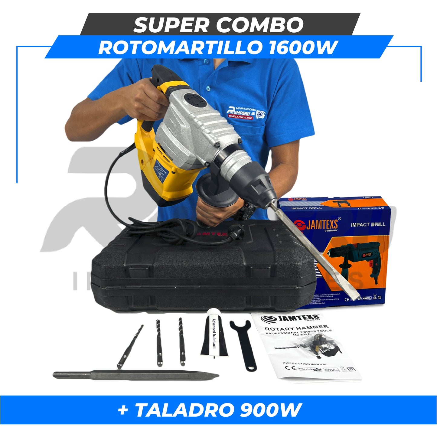 Combo  Rotomartillo de 1600W Taladro de 900W